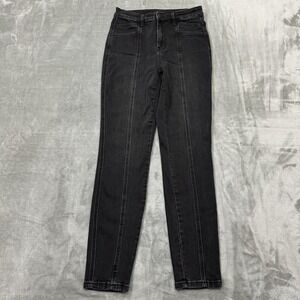 Flying Monkey Jeans Womens 28 Black Ultra High Rise Skinny Stretch Preppy Denim